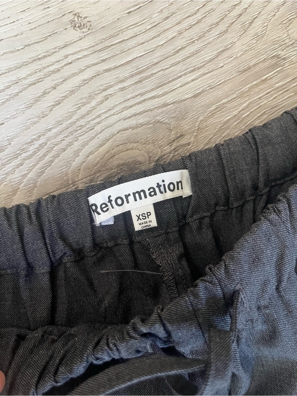 Reformation Charcoal Drawstring Waist Pants - Picture 2 of 2